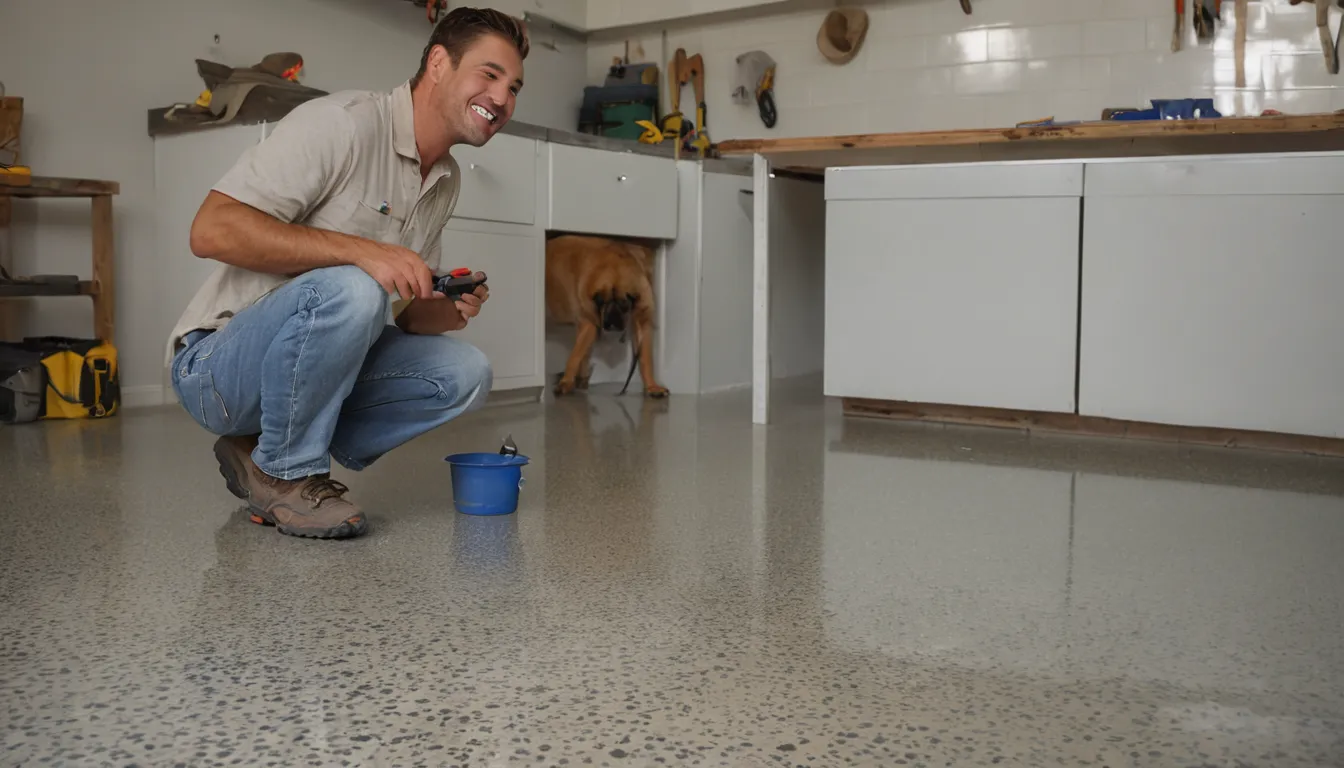 Concrete floor with a fresh coating in a home near Menifee